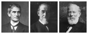 a photo of hajoca's founders: William H. HAines, Thomas J. JOnes and Joel CAdbury